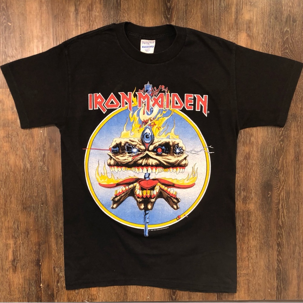 1988 IRON MAIDEN “Play with Madness” SIZE MED 18” PTP- MADE IN USA 🇺🇸